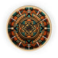 Native American pattern Wall Clock #2 w/ lines