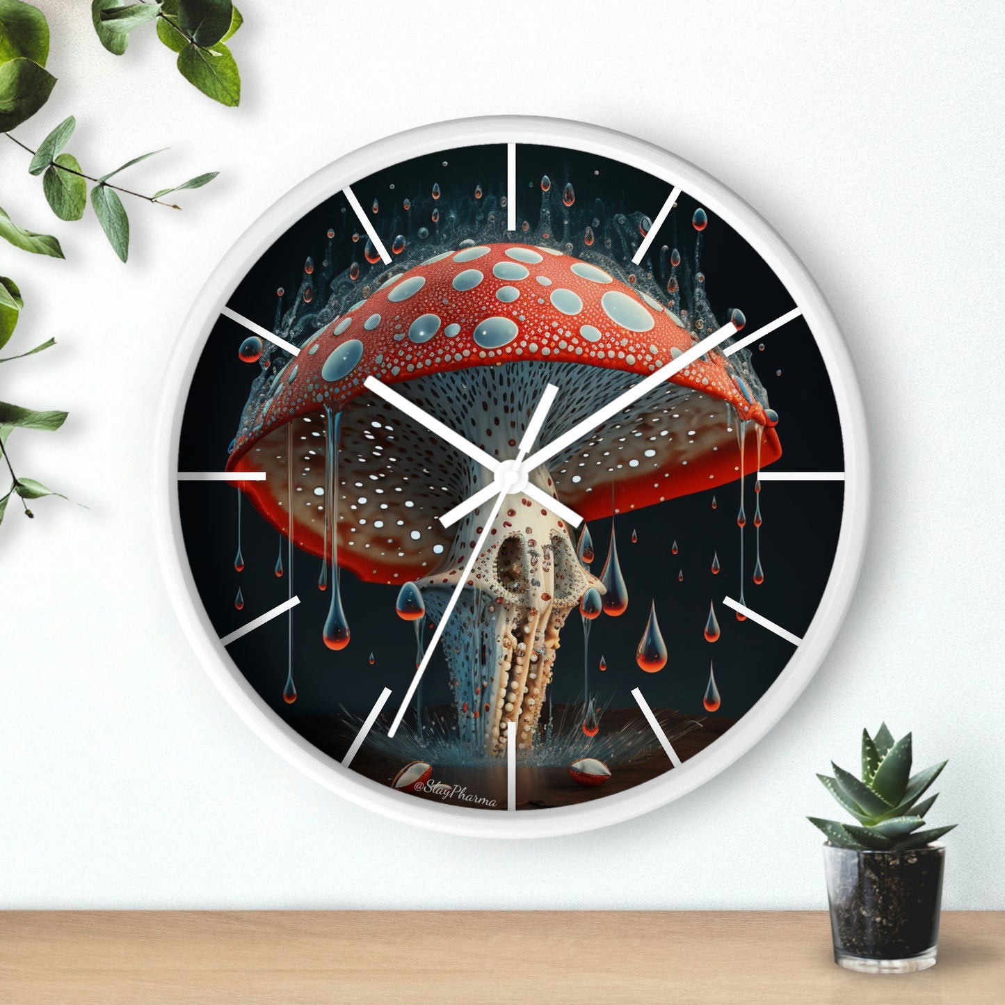 Amanita Dreams Wall Clock #2 w/ lines