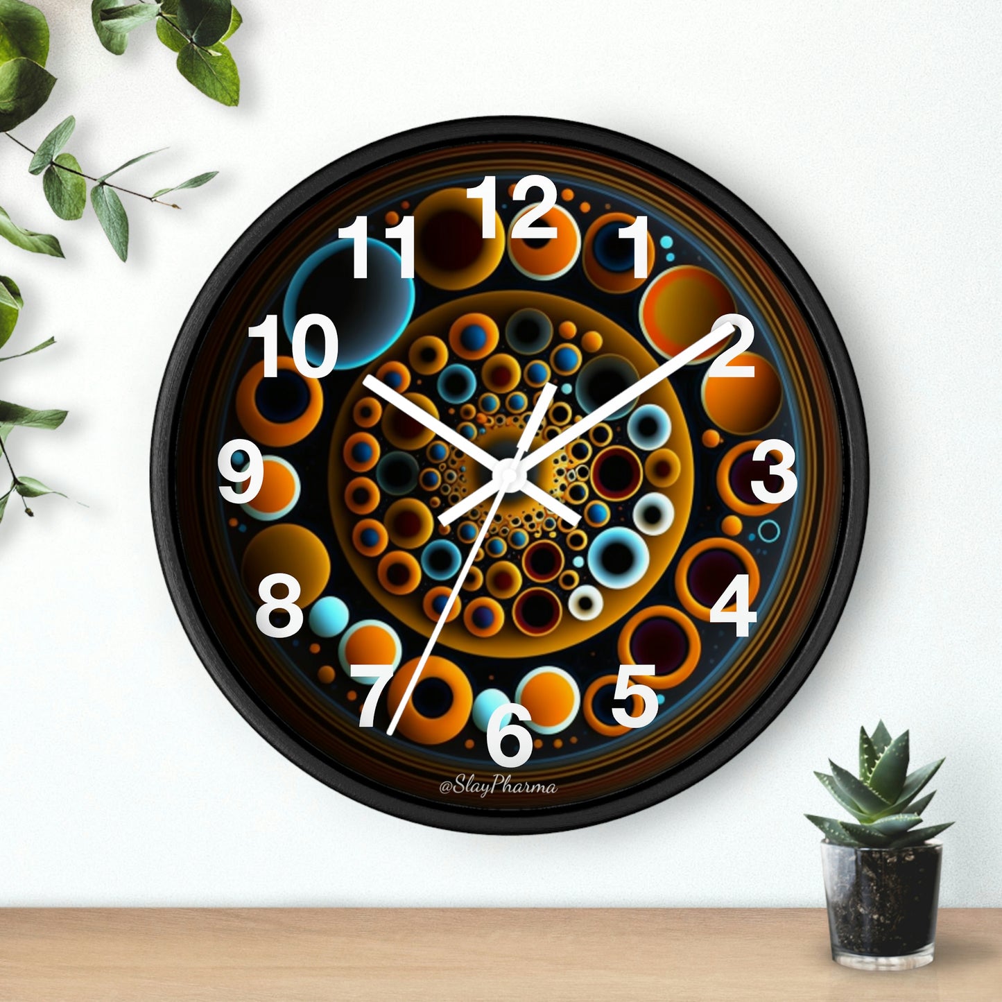 Geometric Wall Clock #9 w/ numbers