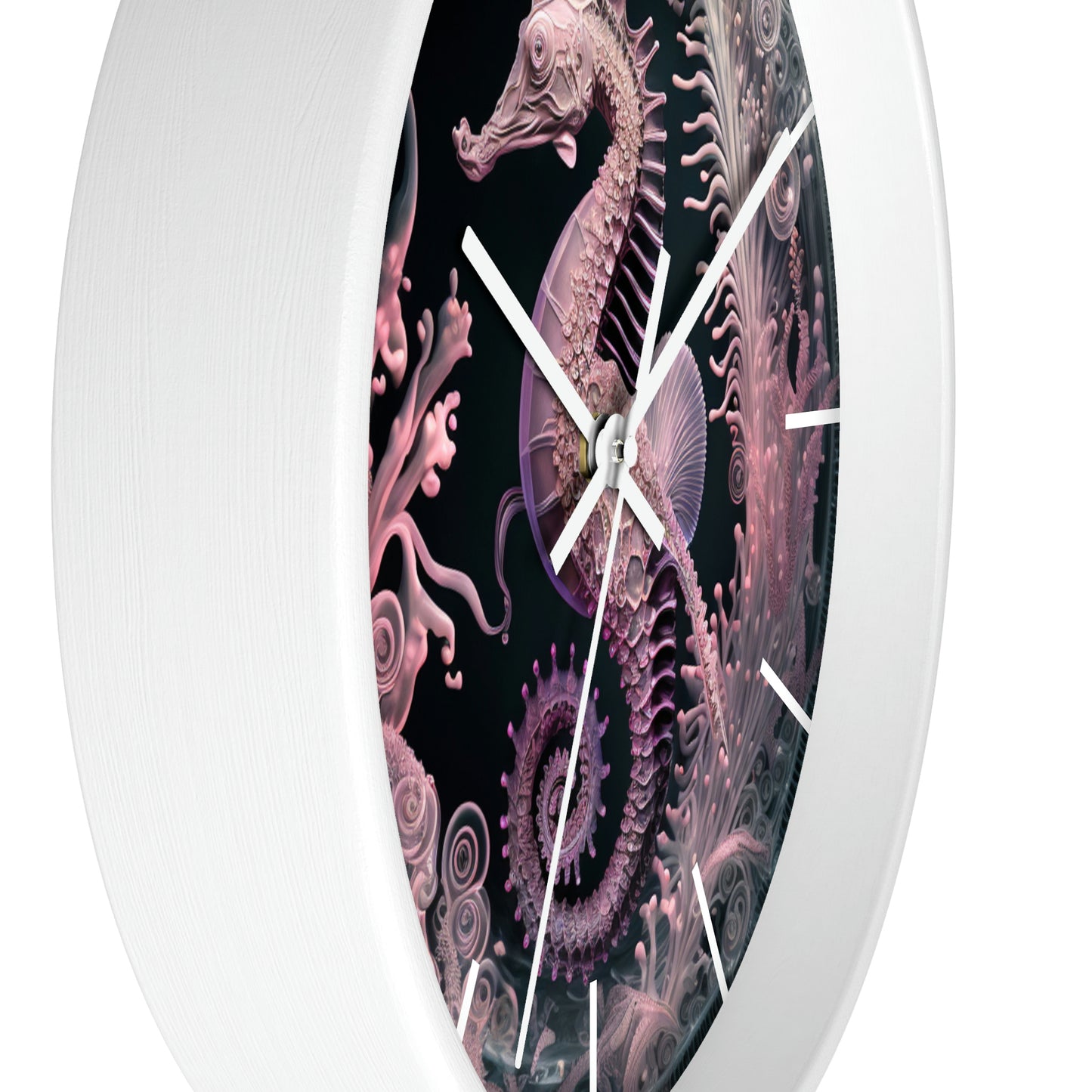 3D Seahorse Wall Clock w/ lines