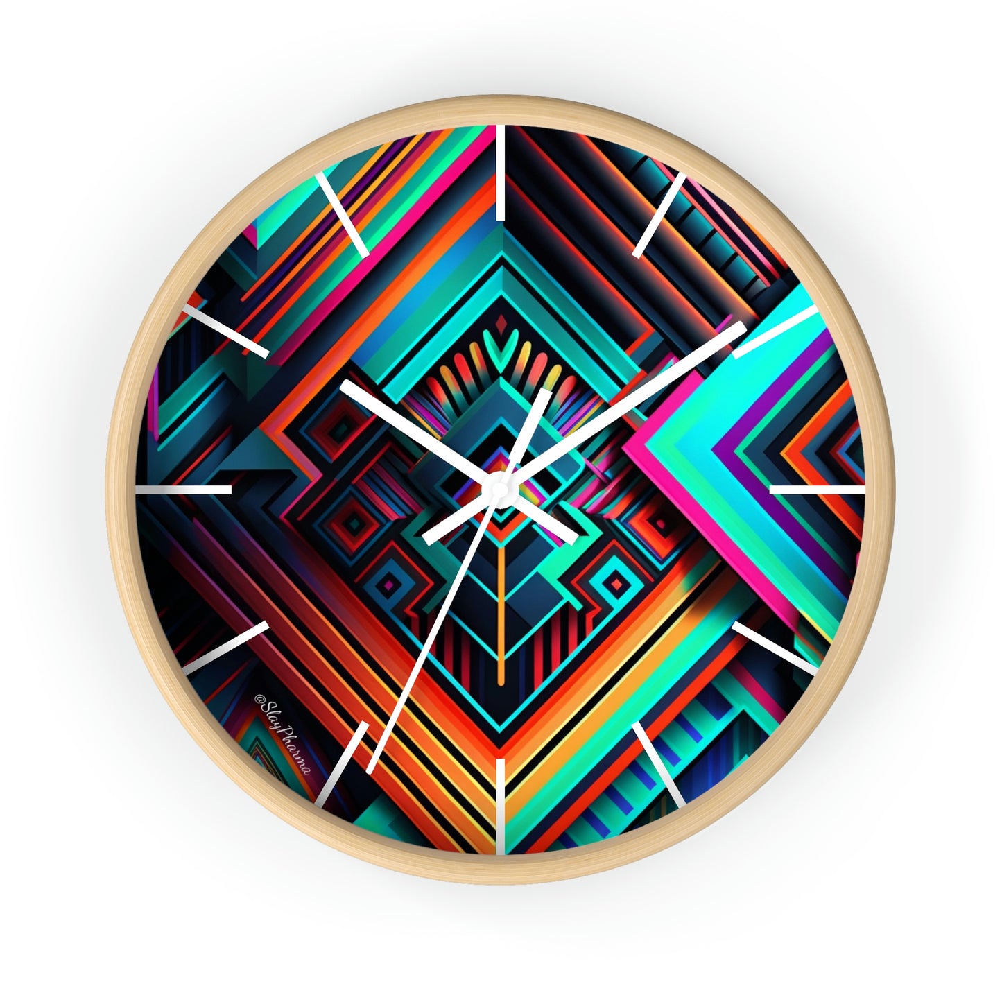 Geometric Wall Clock #1 w/ lines