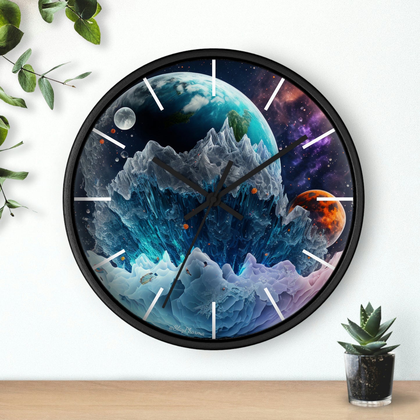 Other Worlds Wall Clock #1 w/ lines