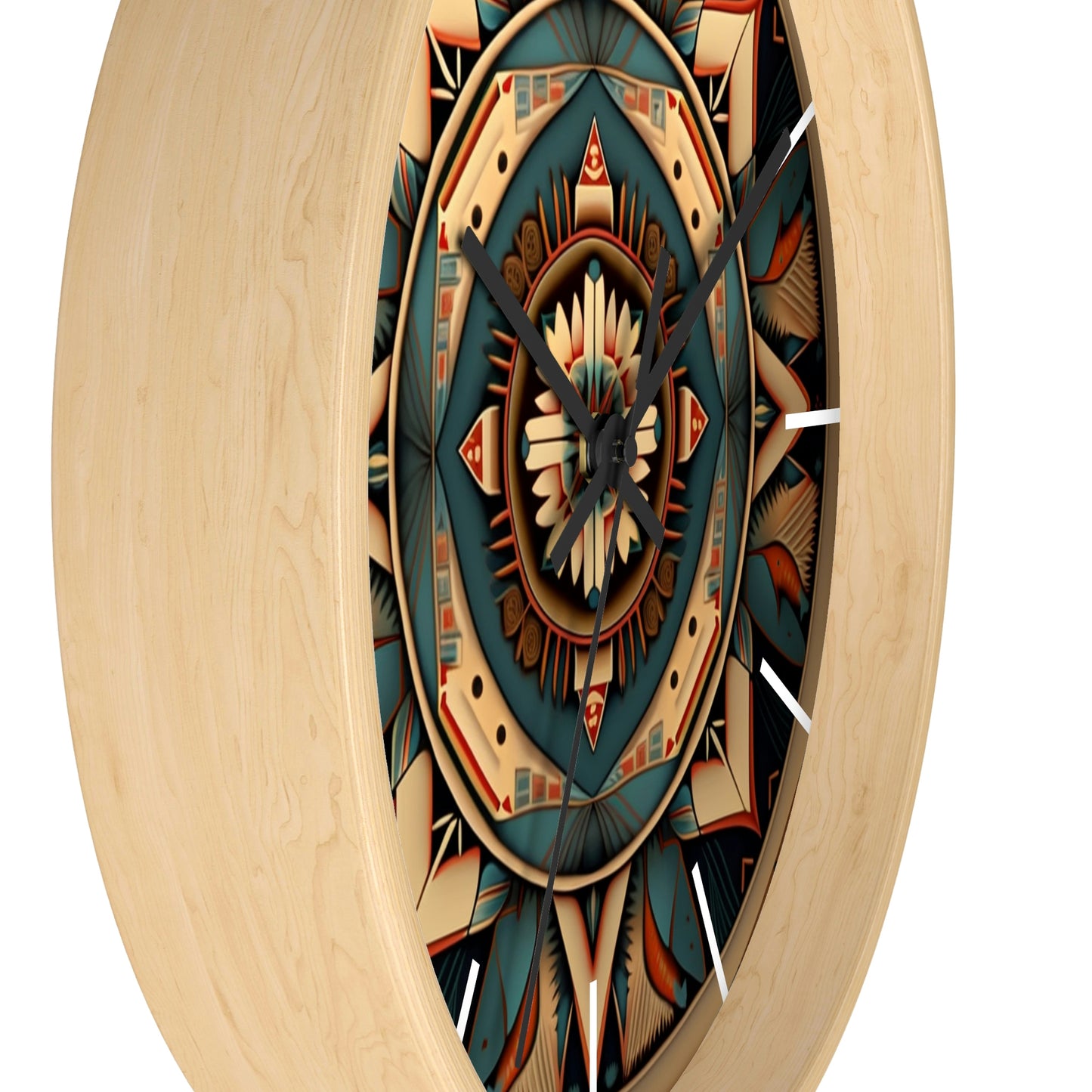 Native American pattern Wall Clock #1w/ lines