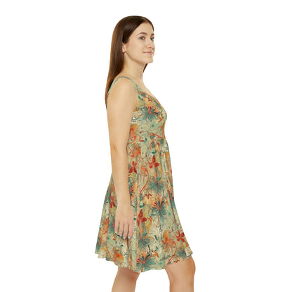 Floral Pattern Women's Skater Dress #8
