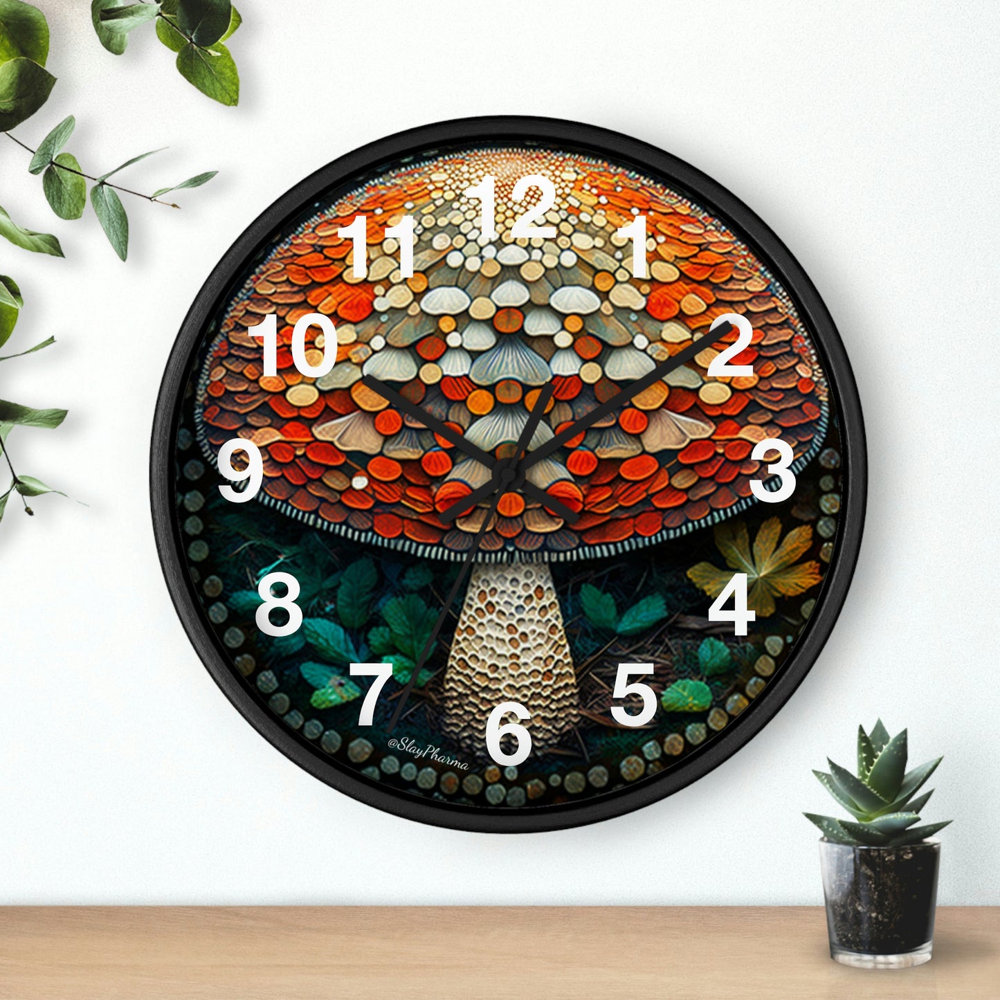 Once Upon a Mushroom Wall Clock w/ numbers