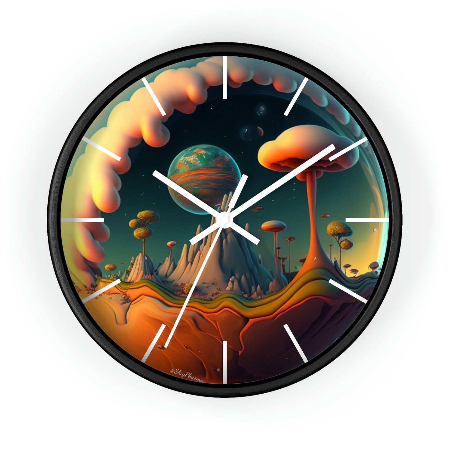 Other Worlds Wall Clock #4 w/ lines