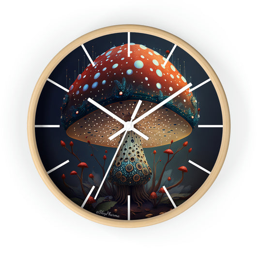 Amanita Dreams Wall Clock w/ lines