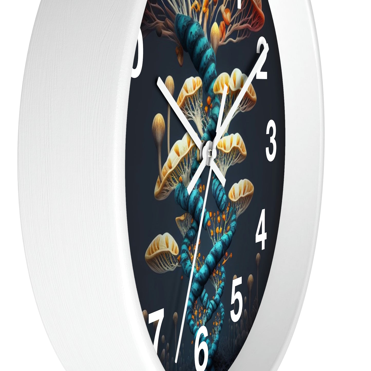 Infinite Mushroom DNA Wall Clock w/ numbers