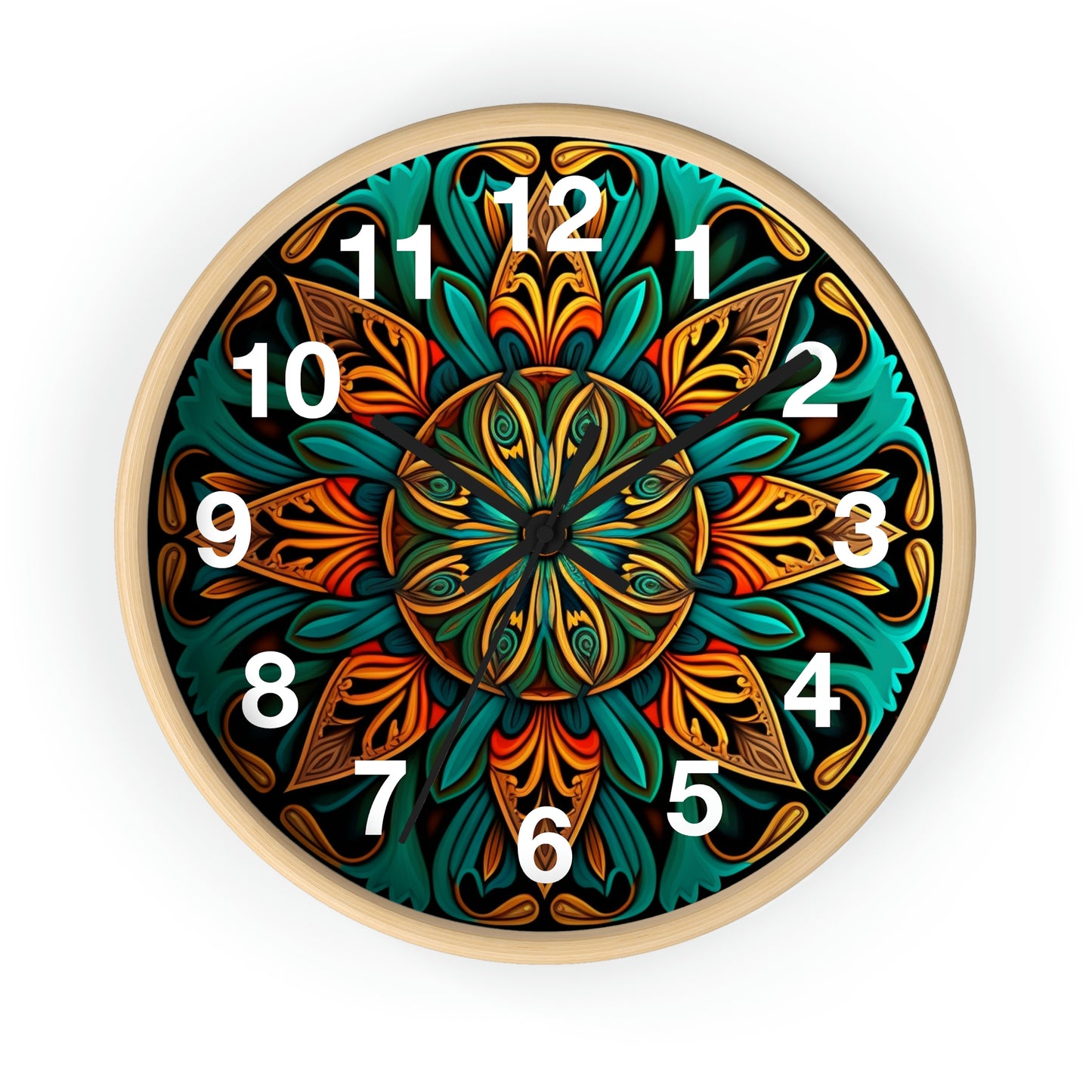 Mandala Wall Clock w/ numbers