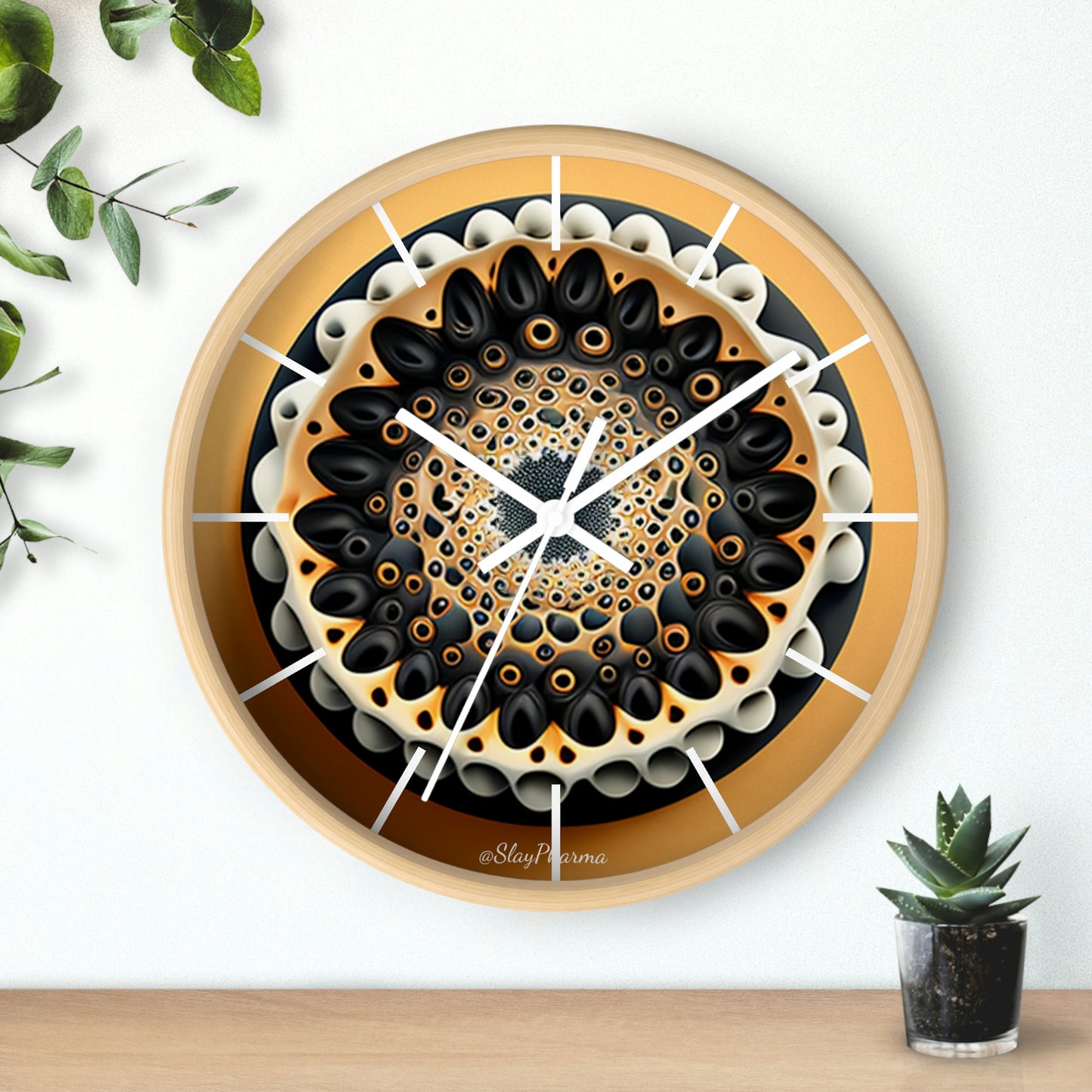 Geometric Wall Clock #7 w/ lines