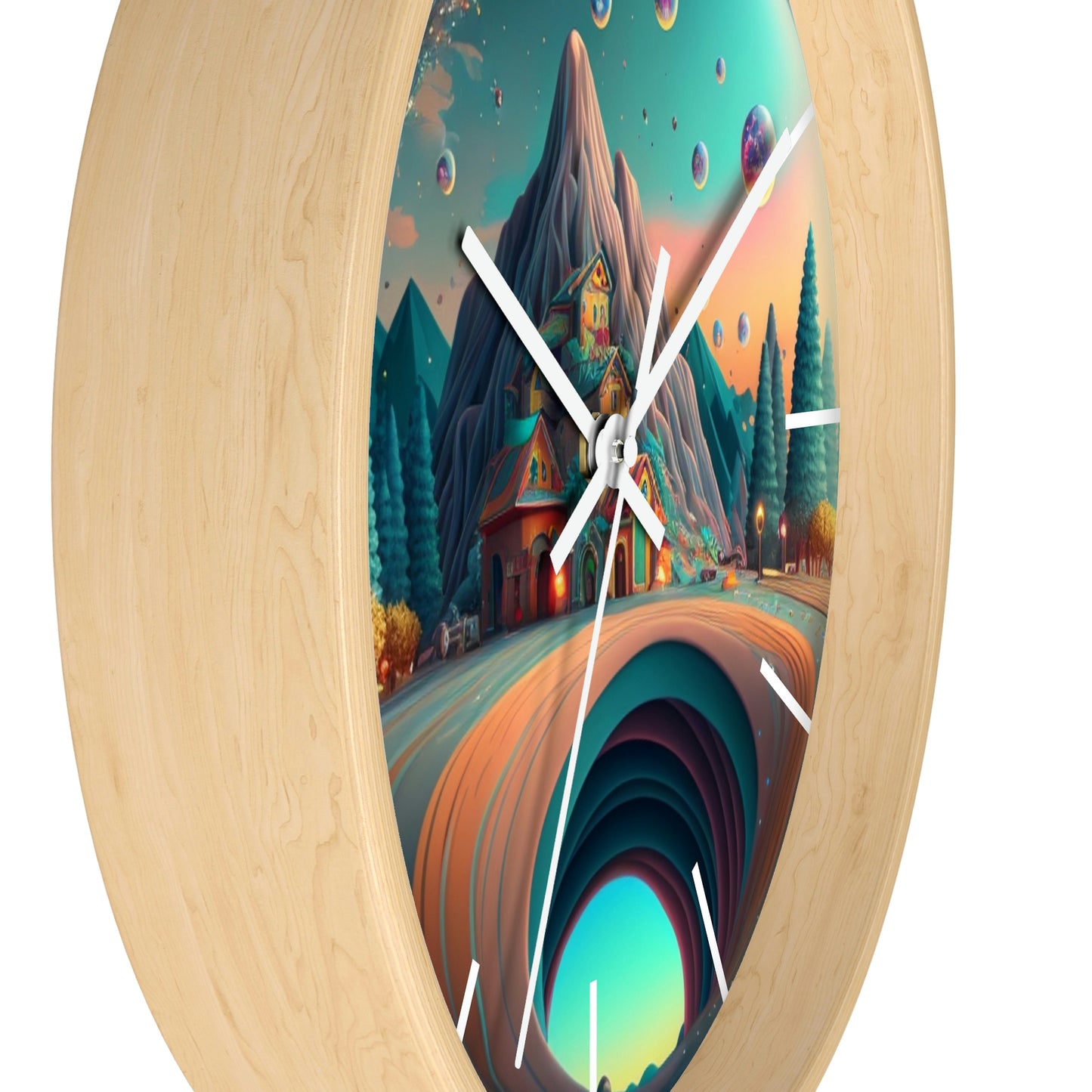 Other Worlds Wall Clock #3 w/ lines