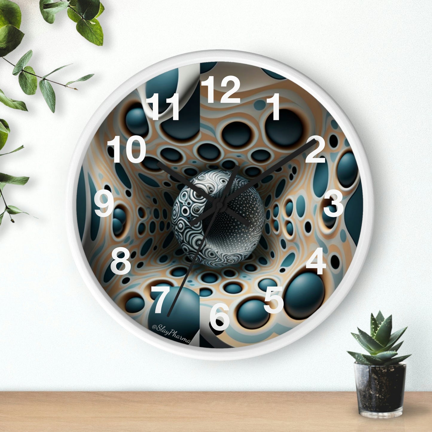 Geometric illusion Wall Clock #11 w/ numbers