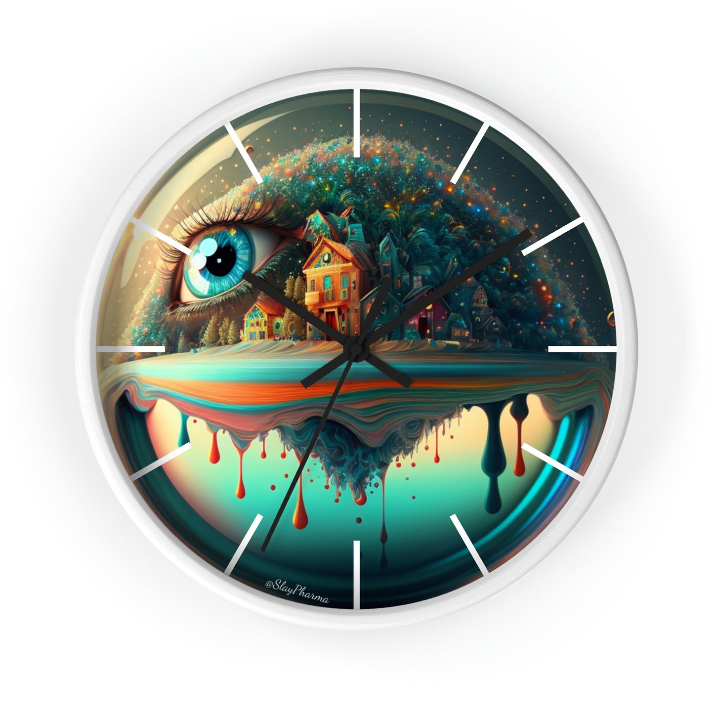 Other Worlds Wall Clock #2 w/ lines