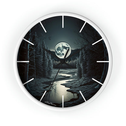 Moonrise Wall Clock #1 w/ lines