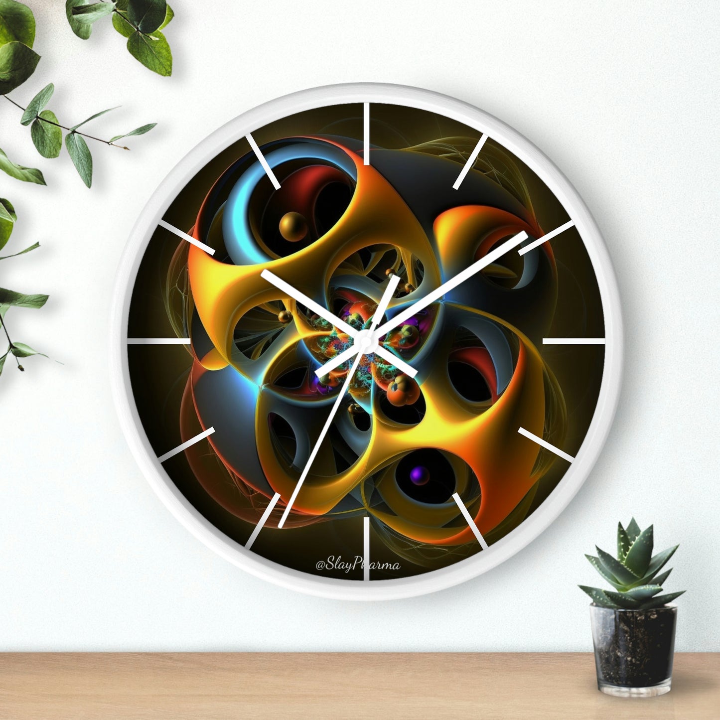 Geometric Wall Clock #5 w/ lines