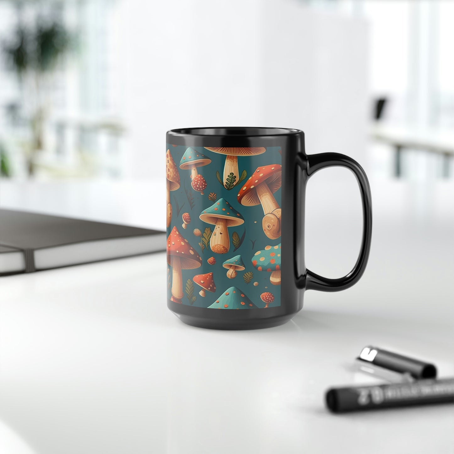 Mushroom Pattern Mug #8, 15oz