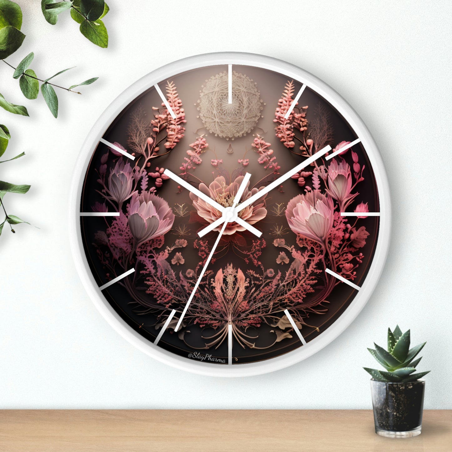 3D Flowers Wall Clock w/ lines