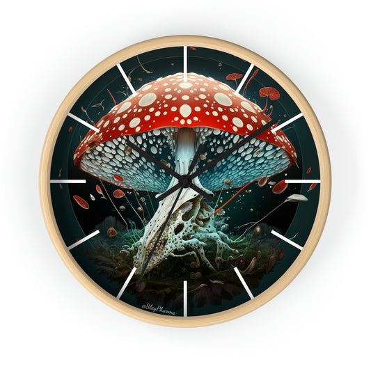 Amanita Dreams Wall Clock #4 w/ lines