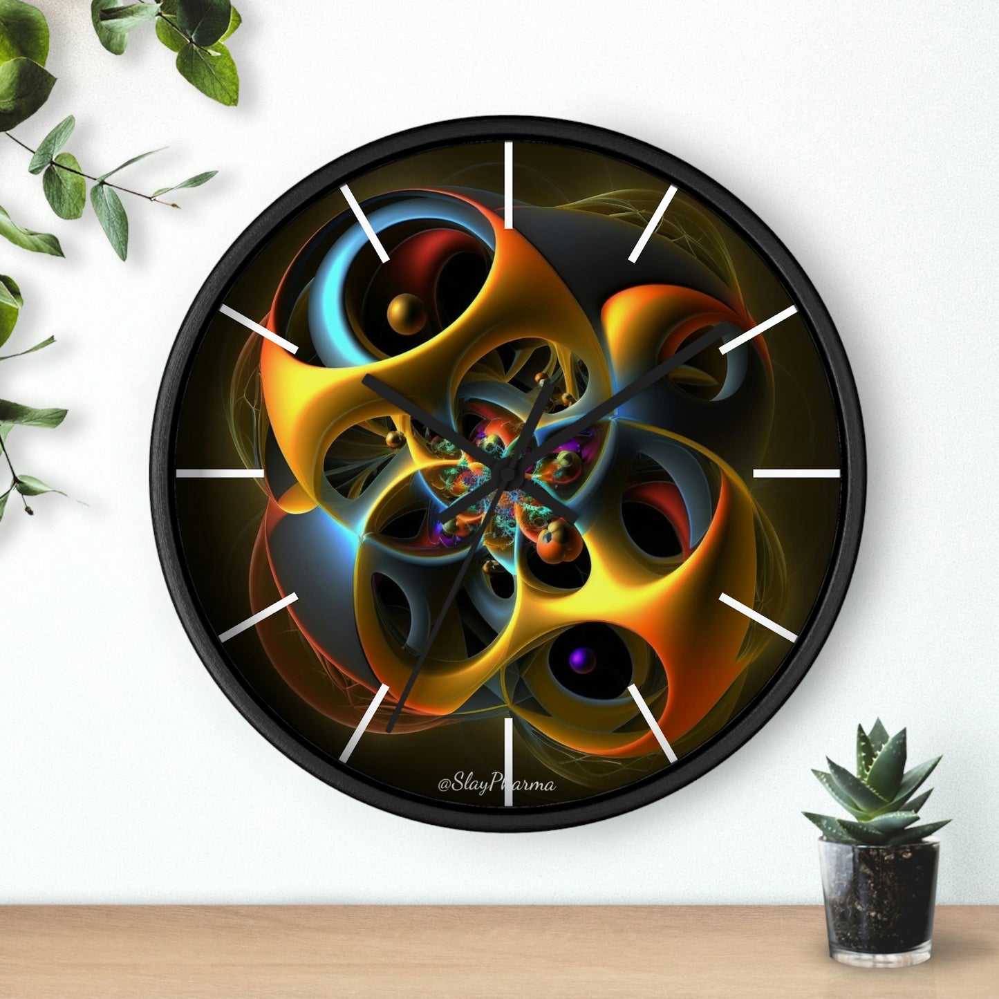 Geometric Wall Clock #5 w/ lines