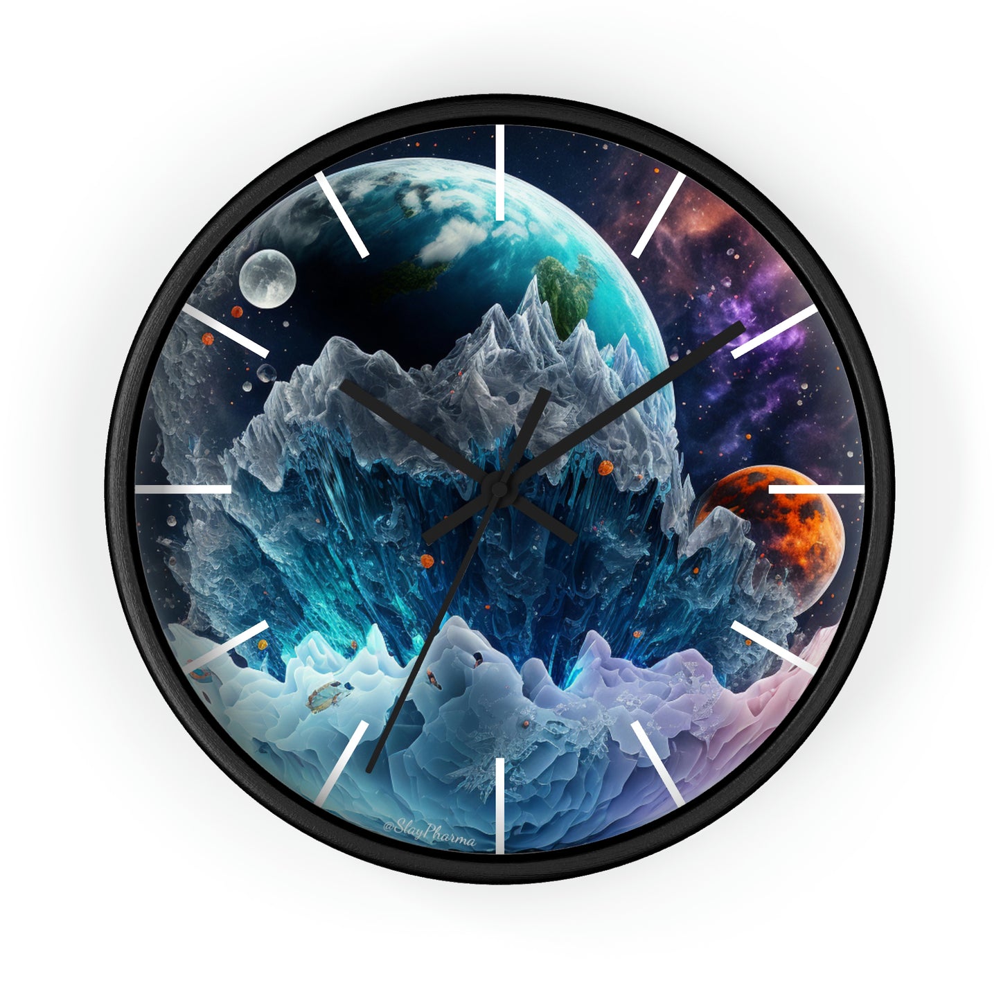 Other Worlds Wall Clock #1 w/ lines