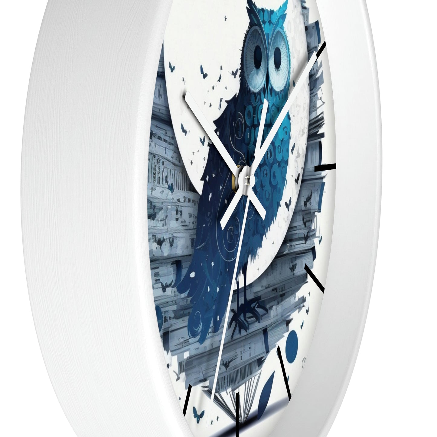 Wise Owl Wall Clock w/ lines