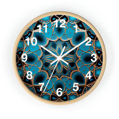 Muqarnas pattern Wall Clock #2 w/ numbers