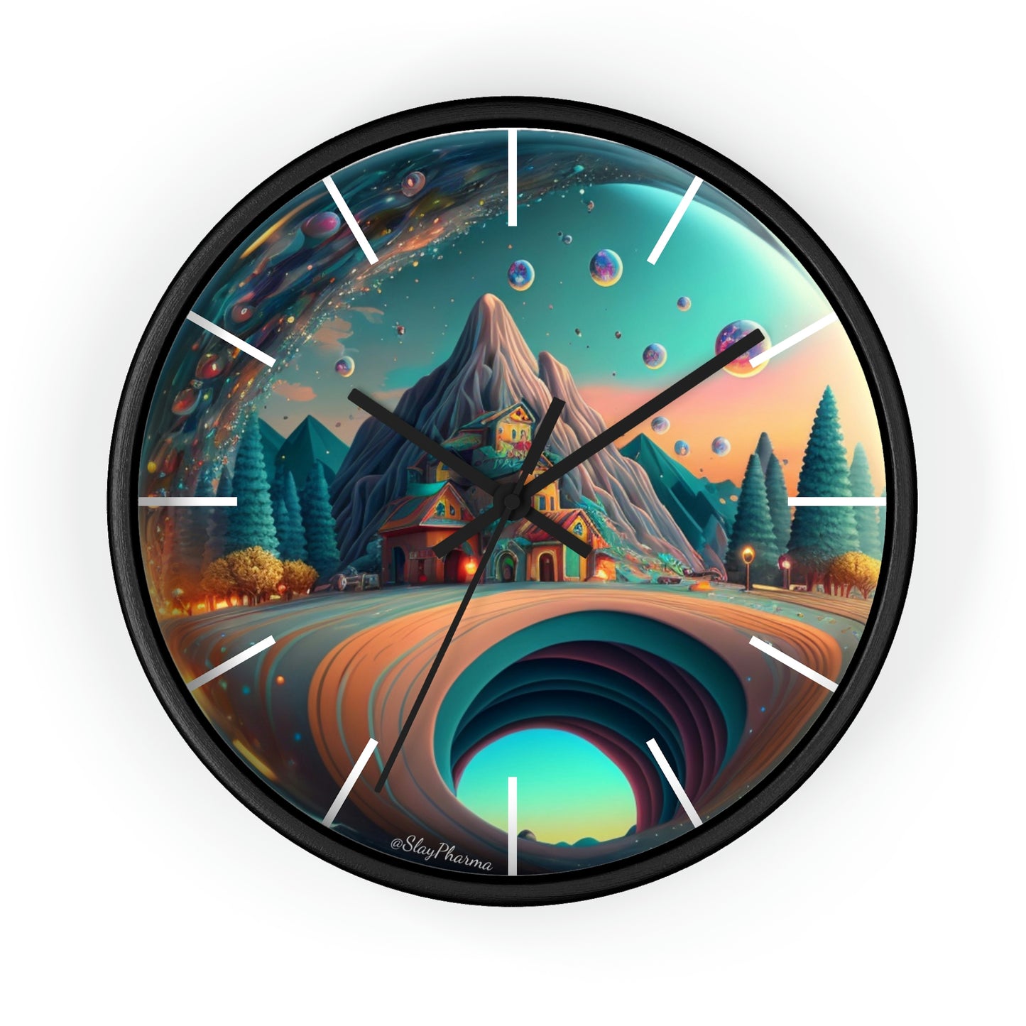 Other Worlds Wall Clock #3 w/ lines