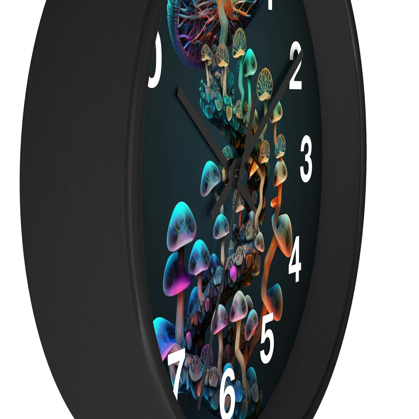 Infinite Mushroom DNA Wall Clock #3 w/ numbers