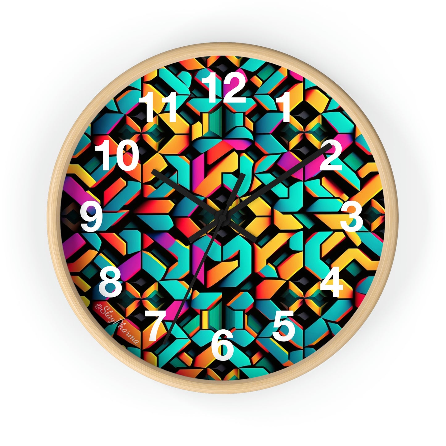 Geometric Wall Clock #2 w/ numbers