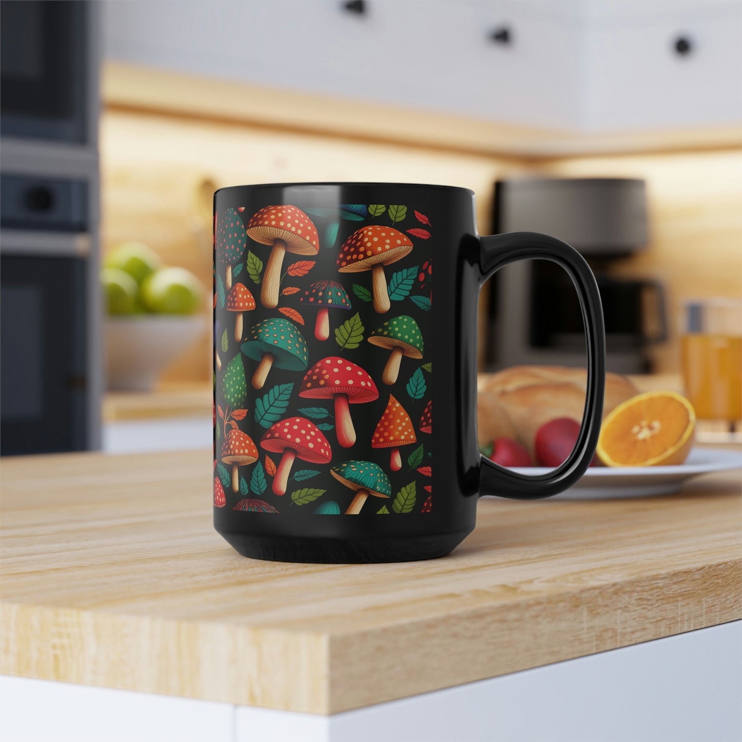 Mushroom Pattern Mug #6, 15oz