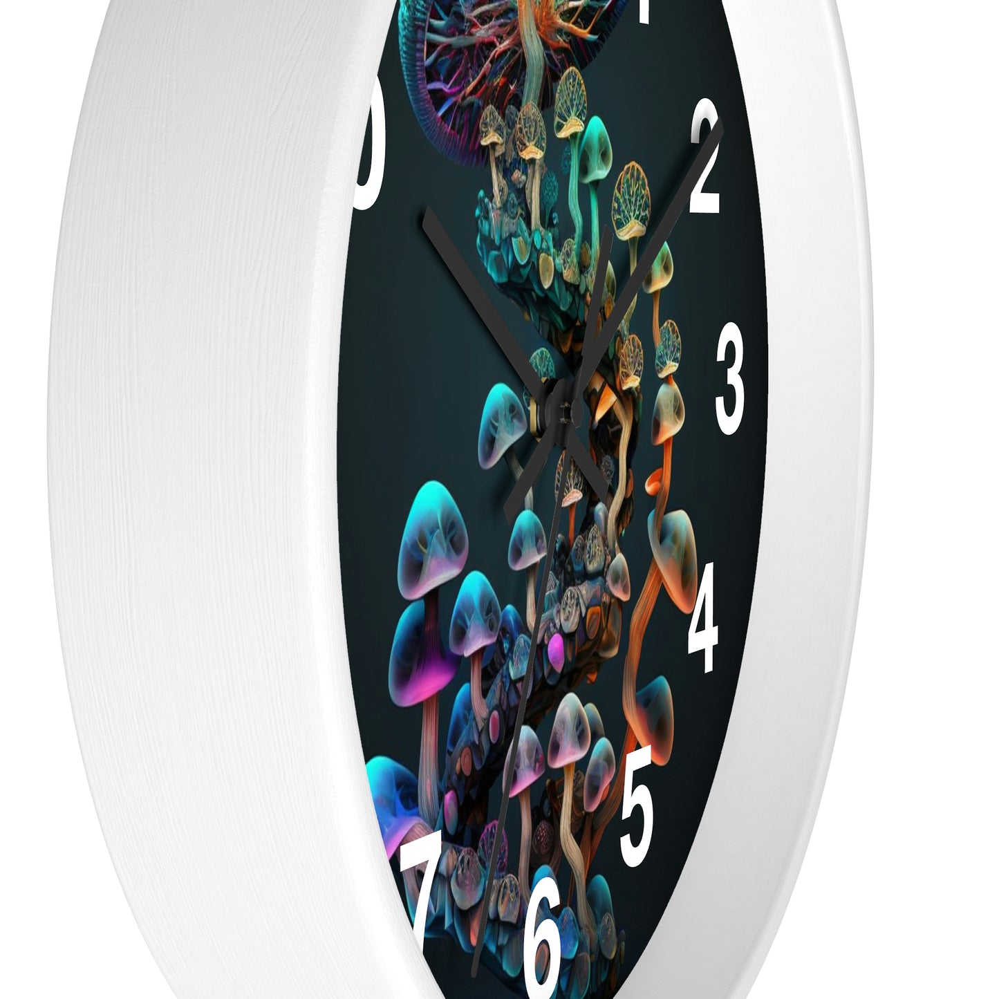 Infinite Mushroom DNA Wall Clock #3 w/ numbers