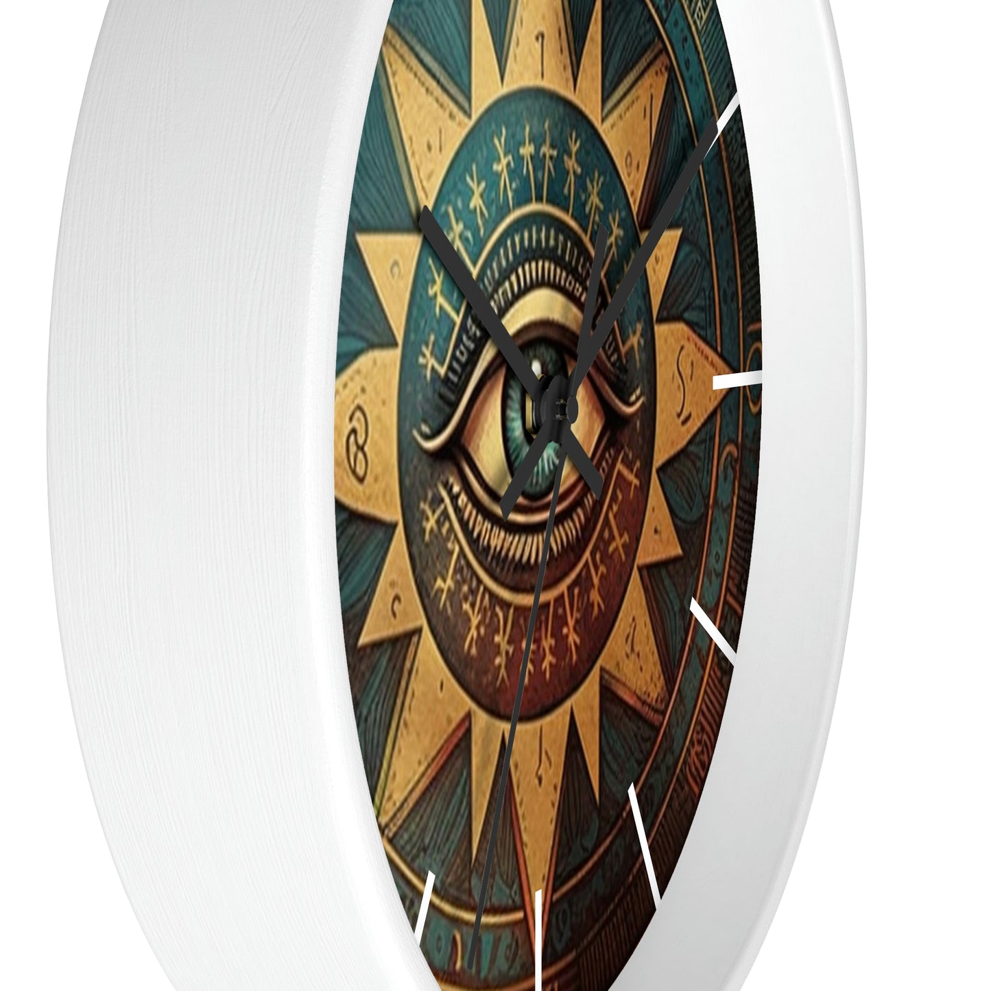 All Seeing Eye Masonic Wall Clock w/ lines