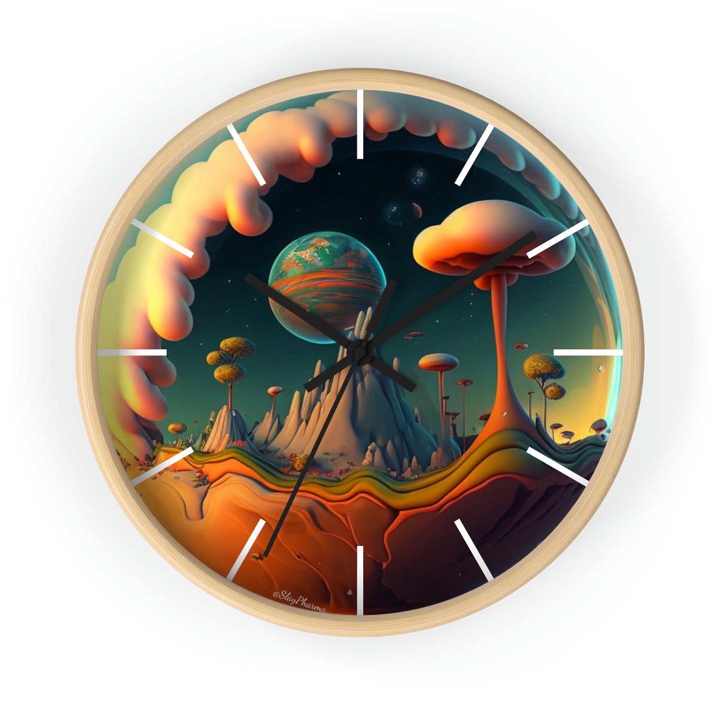 Other Worlds Wall Clock #4 w/ lines