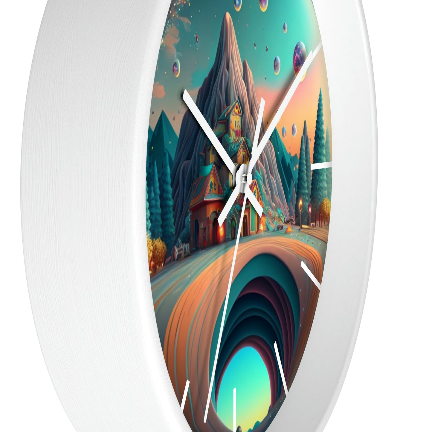 Other Worlds Wall Clock #3 w/ lines