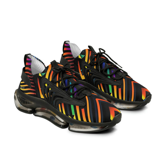 Geometric rainbow pattern Sneakers Mens Mesh Shoes