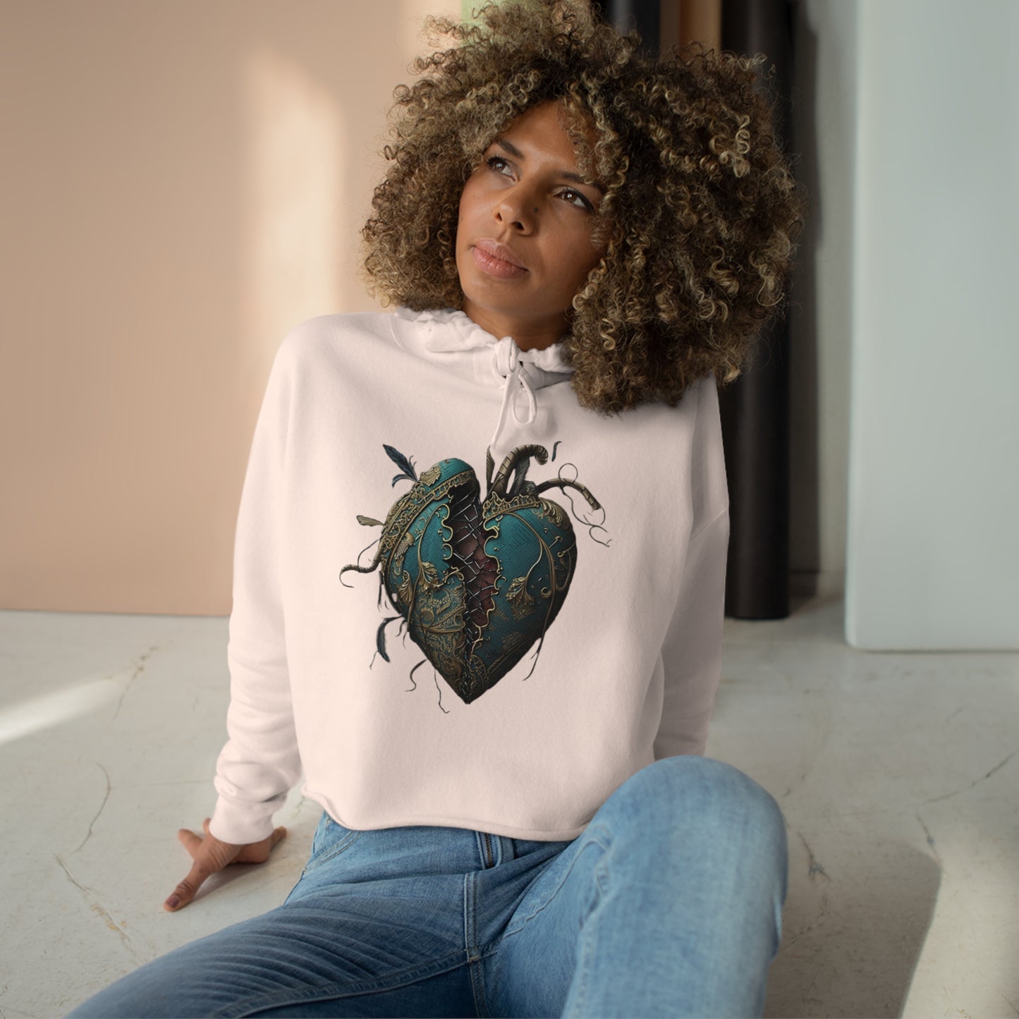 Sew up My Broken Heart Crop Hoodie