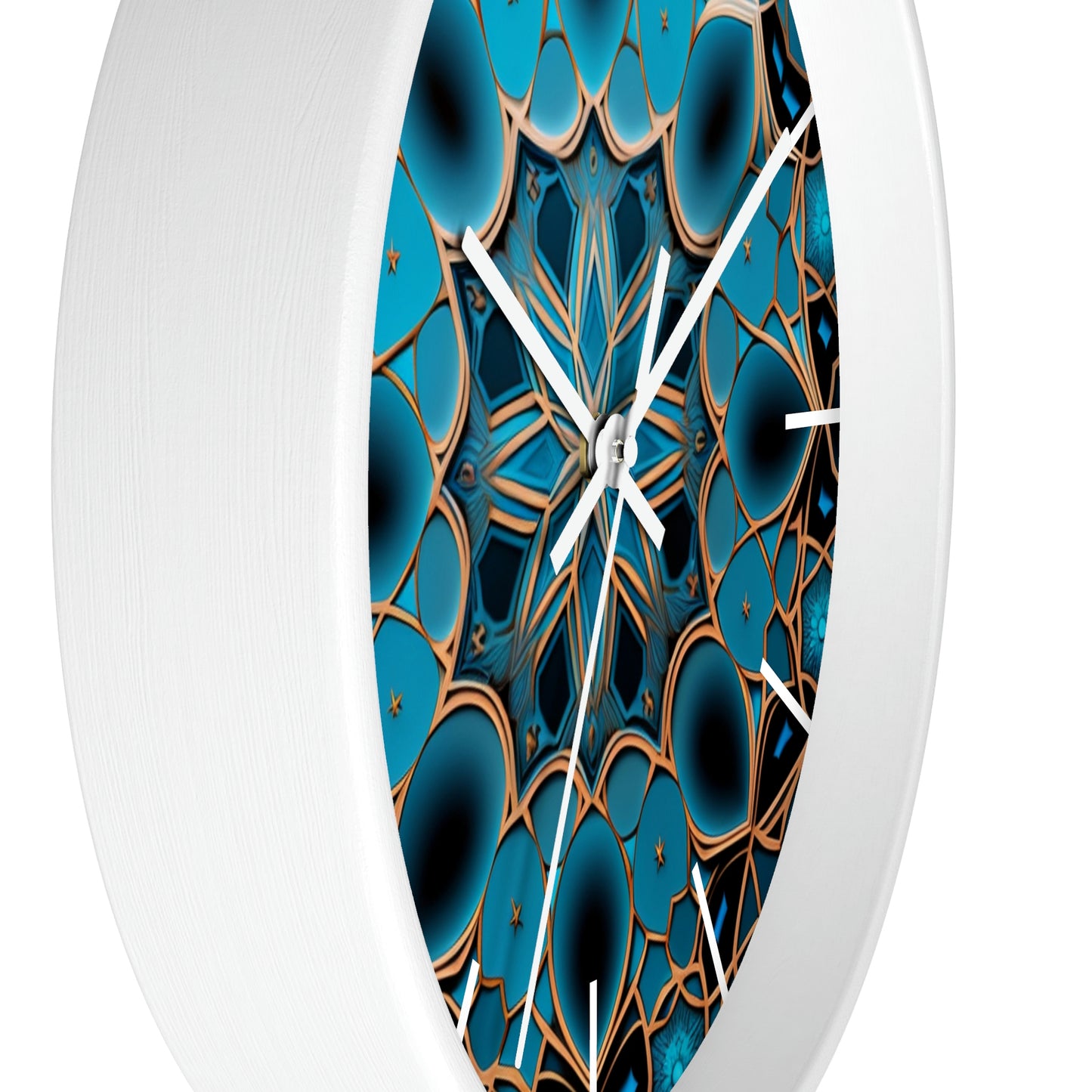 Muqarnas pattern Wall Clock #2 w/ lines