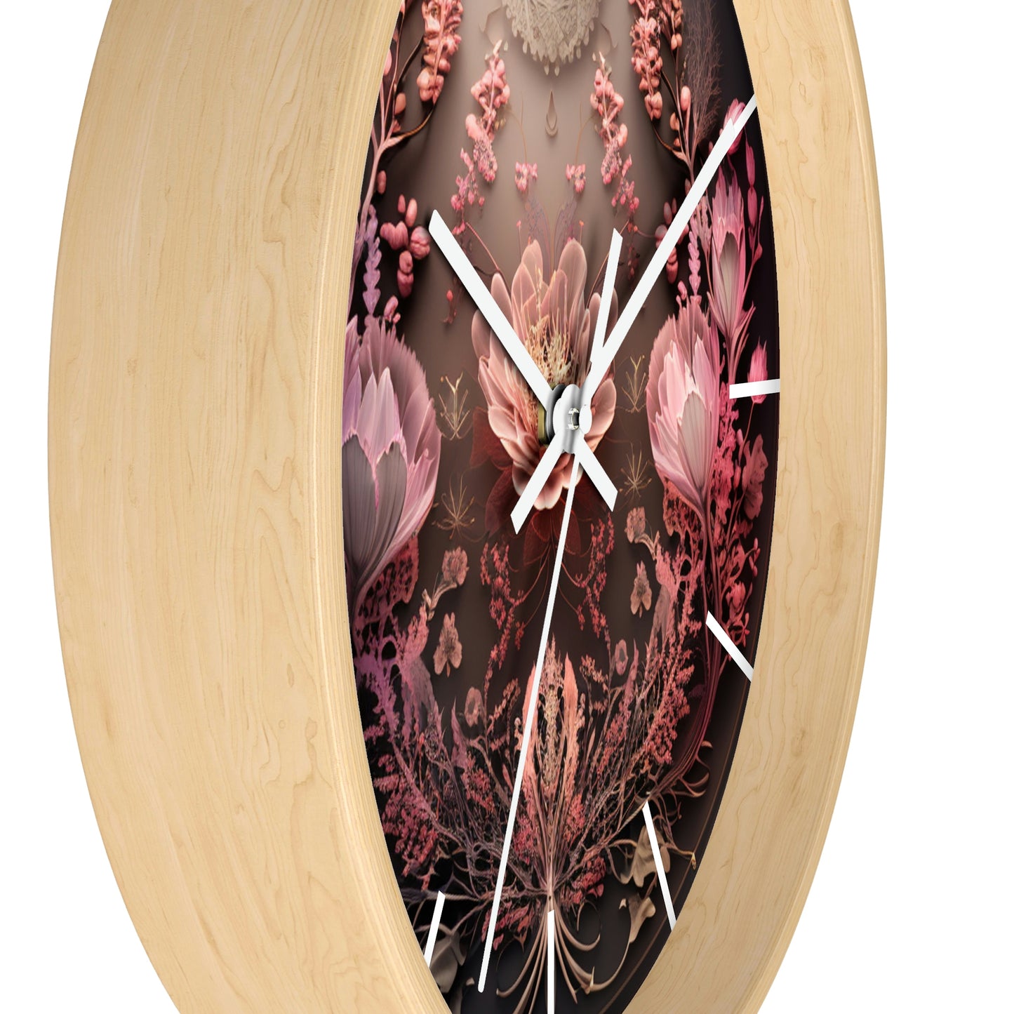 3D Flowers Wall Clock w/ lines