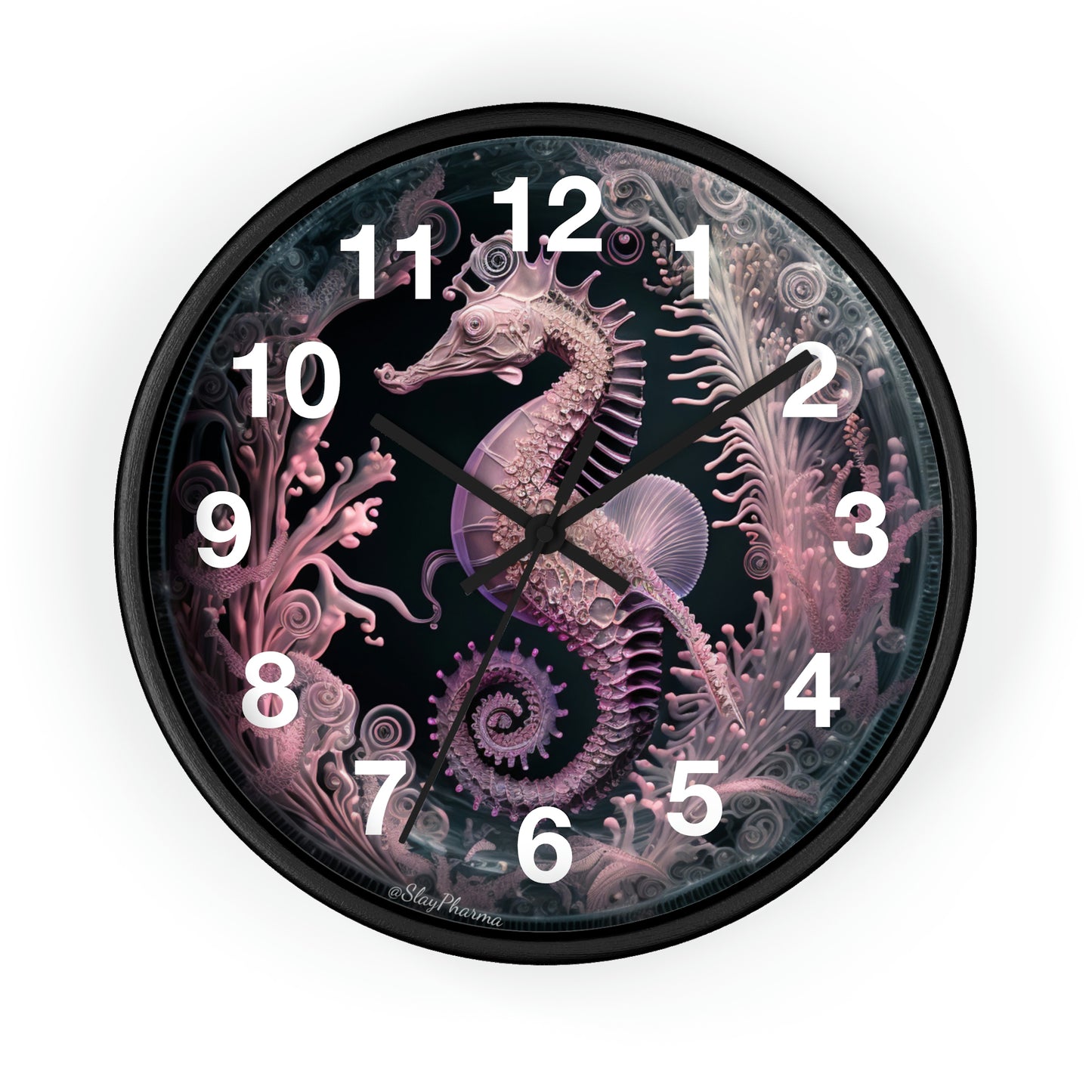 3D Seahorse Wall Clock w/ numbers