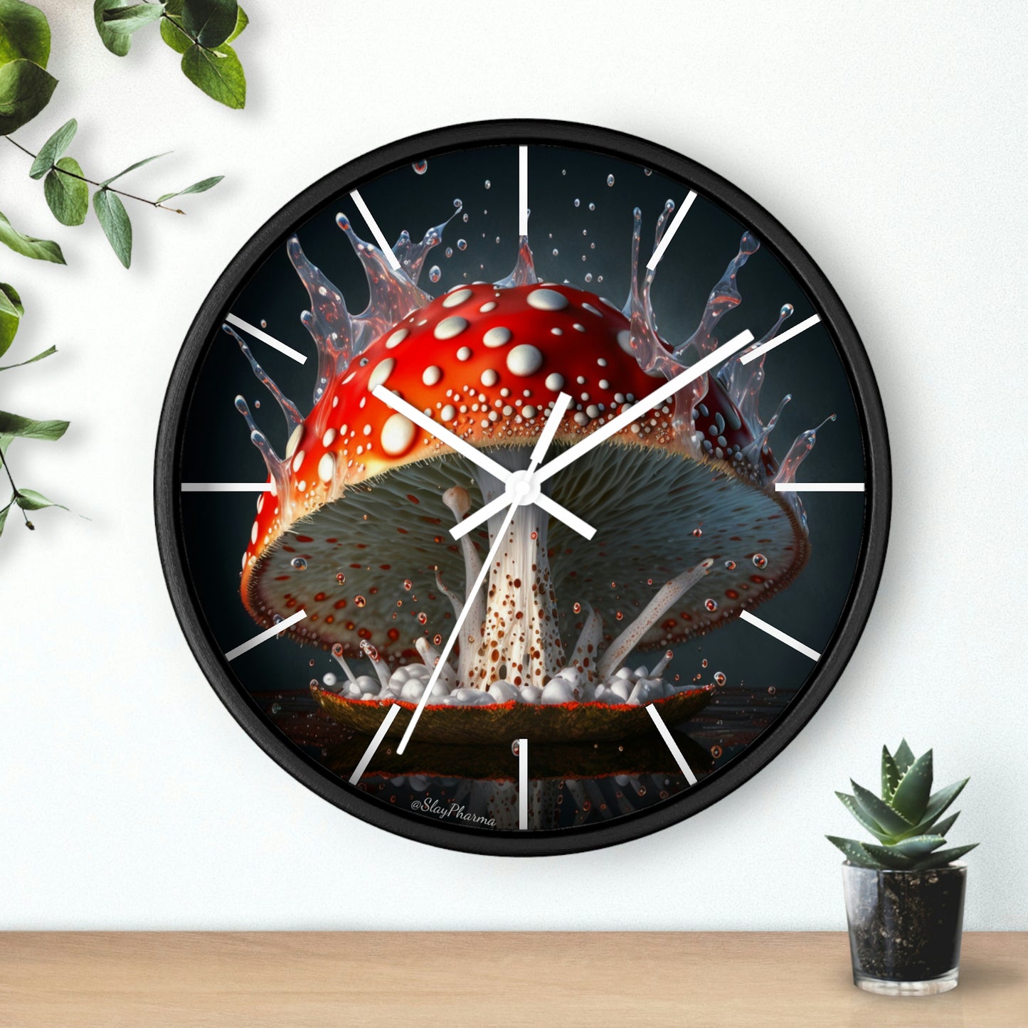 Amanita Dreams Wall Clock #3 w/ lines