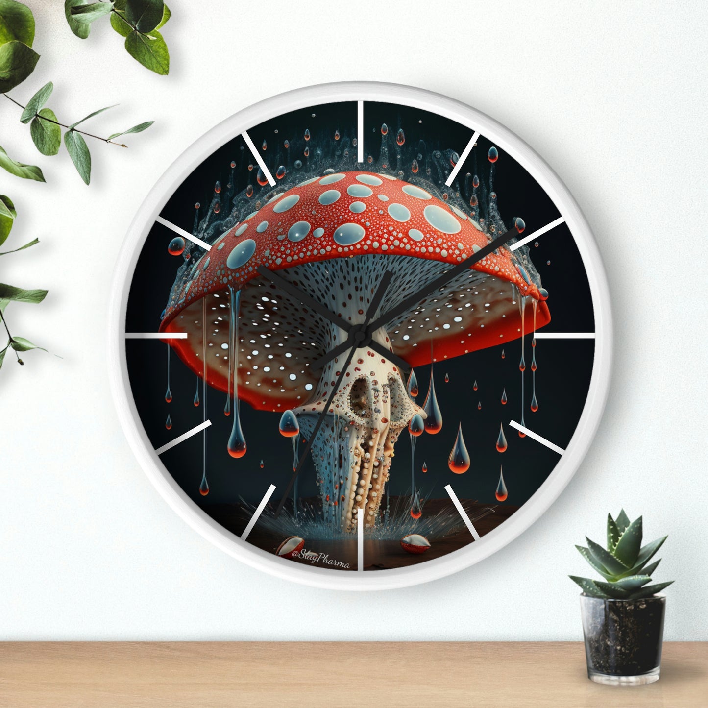 Amanita Dreams Wall Clock #2 w/ lines