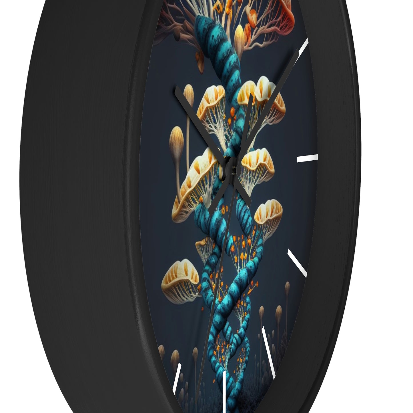 Infinite Mushroom DNA Wall Clock w/ lines