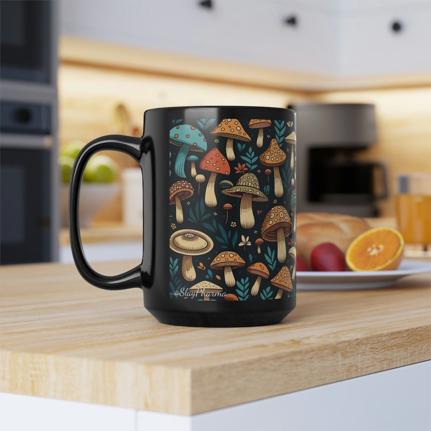 Mushroom Pattern Mug #5, 15oz