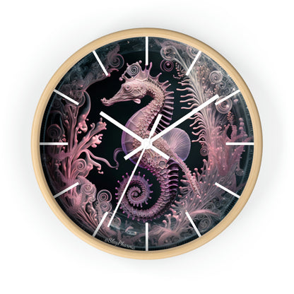 3D Seahorse Wall Clock w/ lines