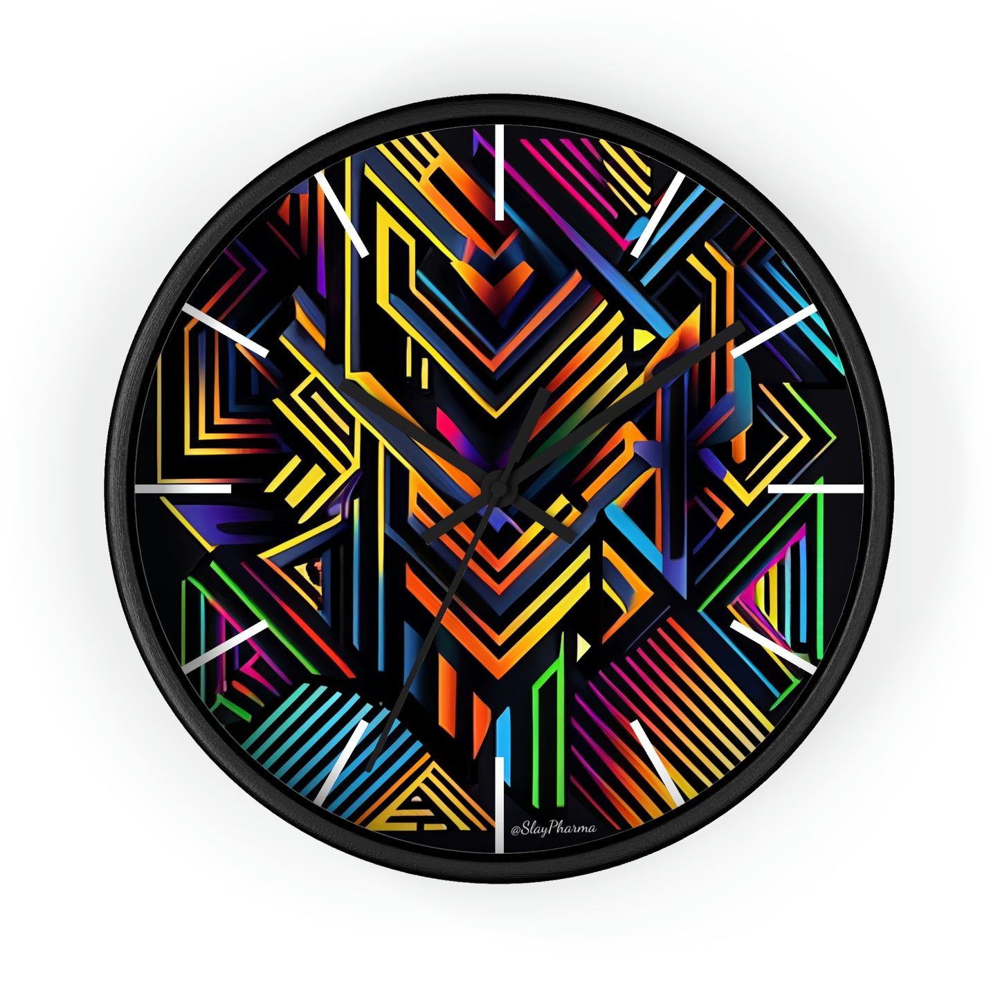 Geometric Wall Clock #3 w/ lines