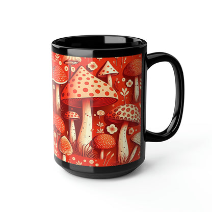 Mushroom Pattern Mug #9, 15oz