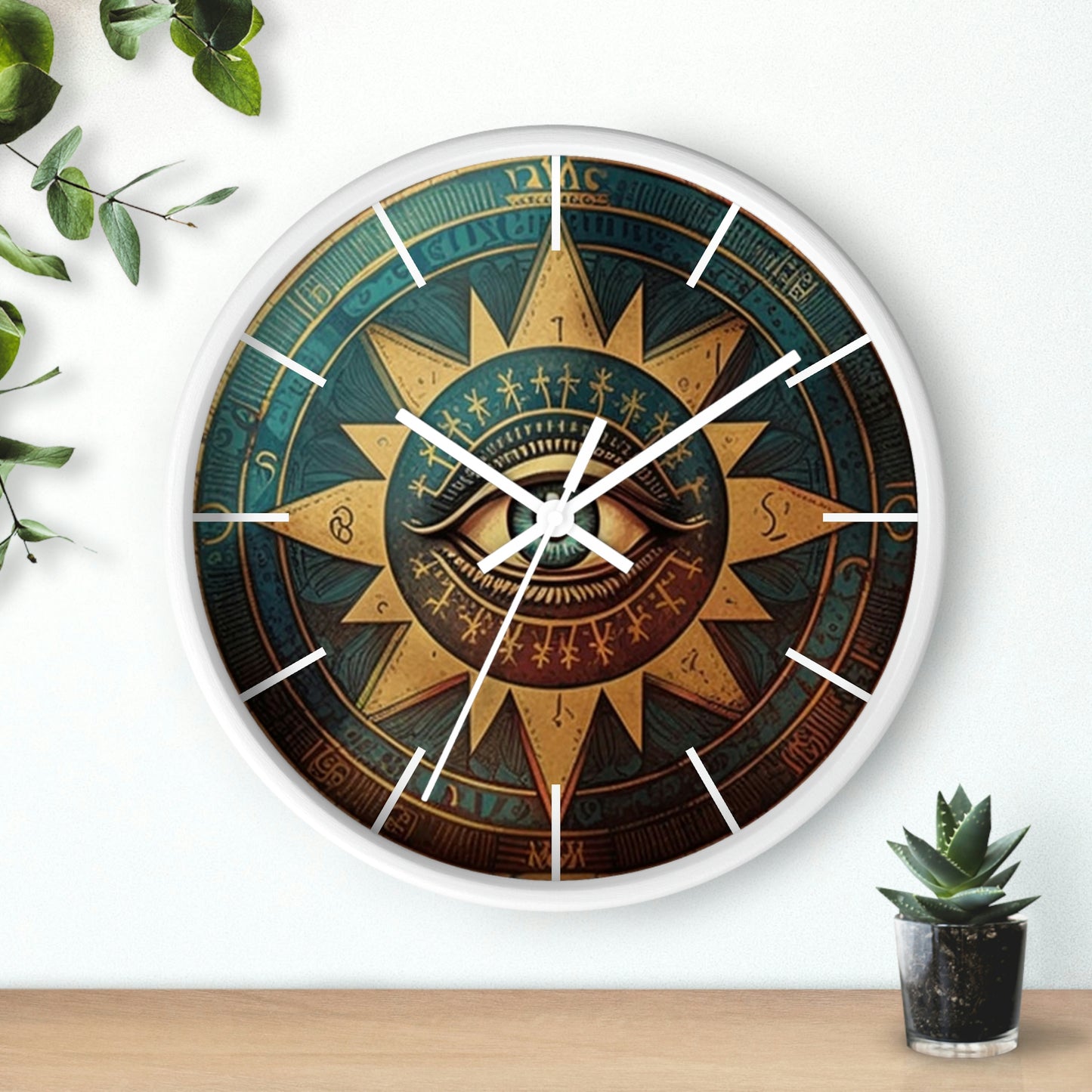 All Seeing Eye Masonic Wall Clock w/ lines