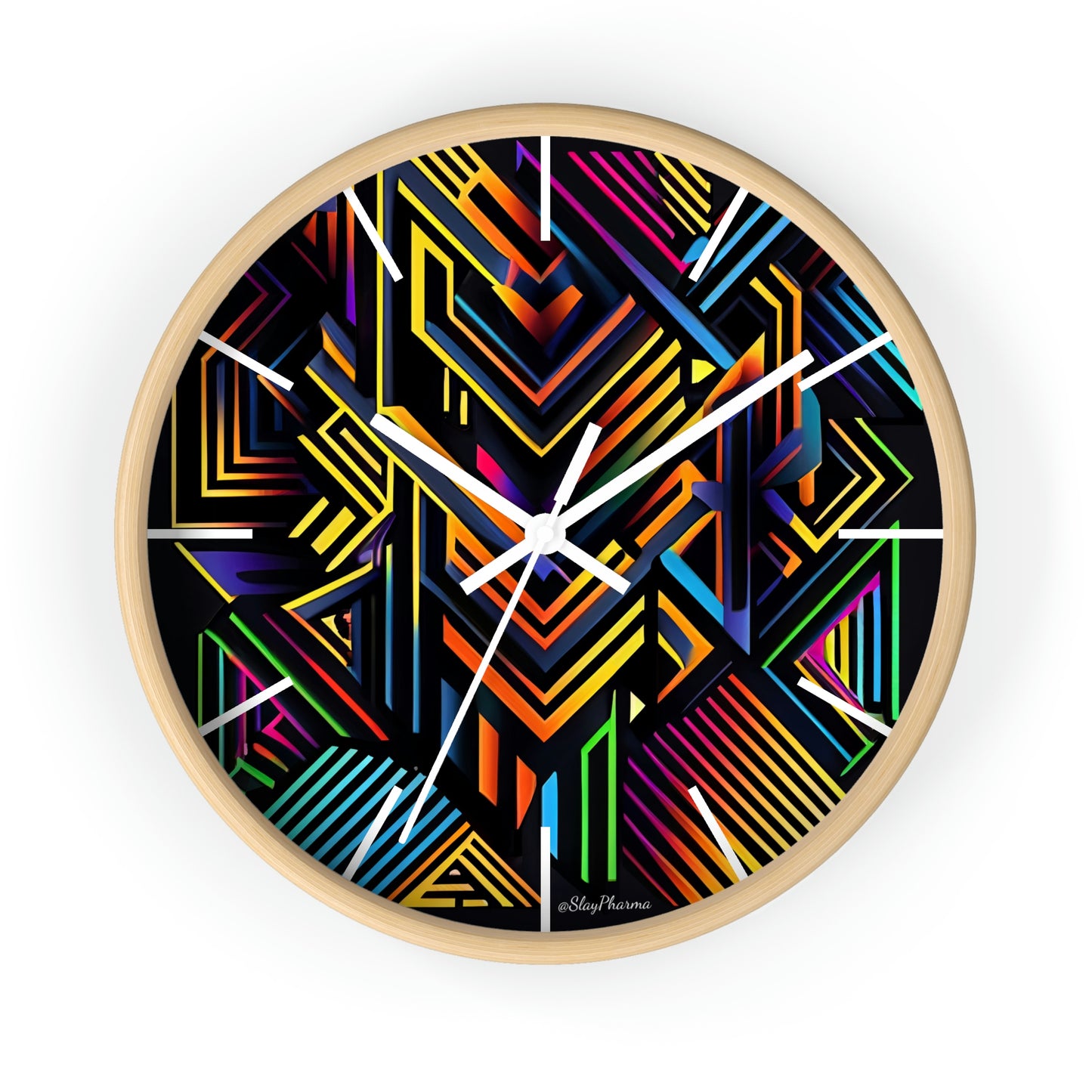 Geometric Wall Clock #3 w/ lines