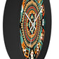 Native American pattern Wall Clock #4 w/ numbers