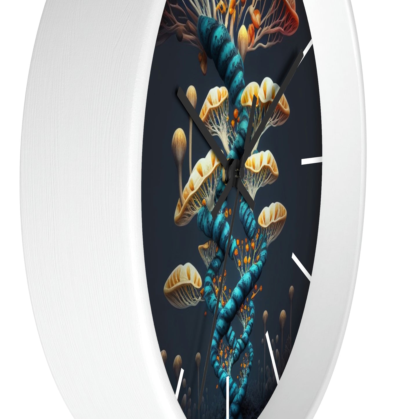 Infinite Mushroom DNA Wall Clock w/ lines